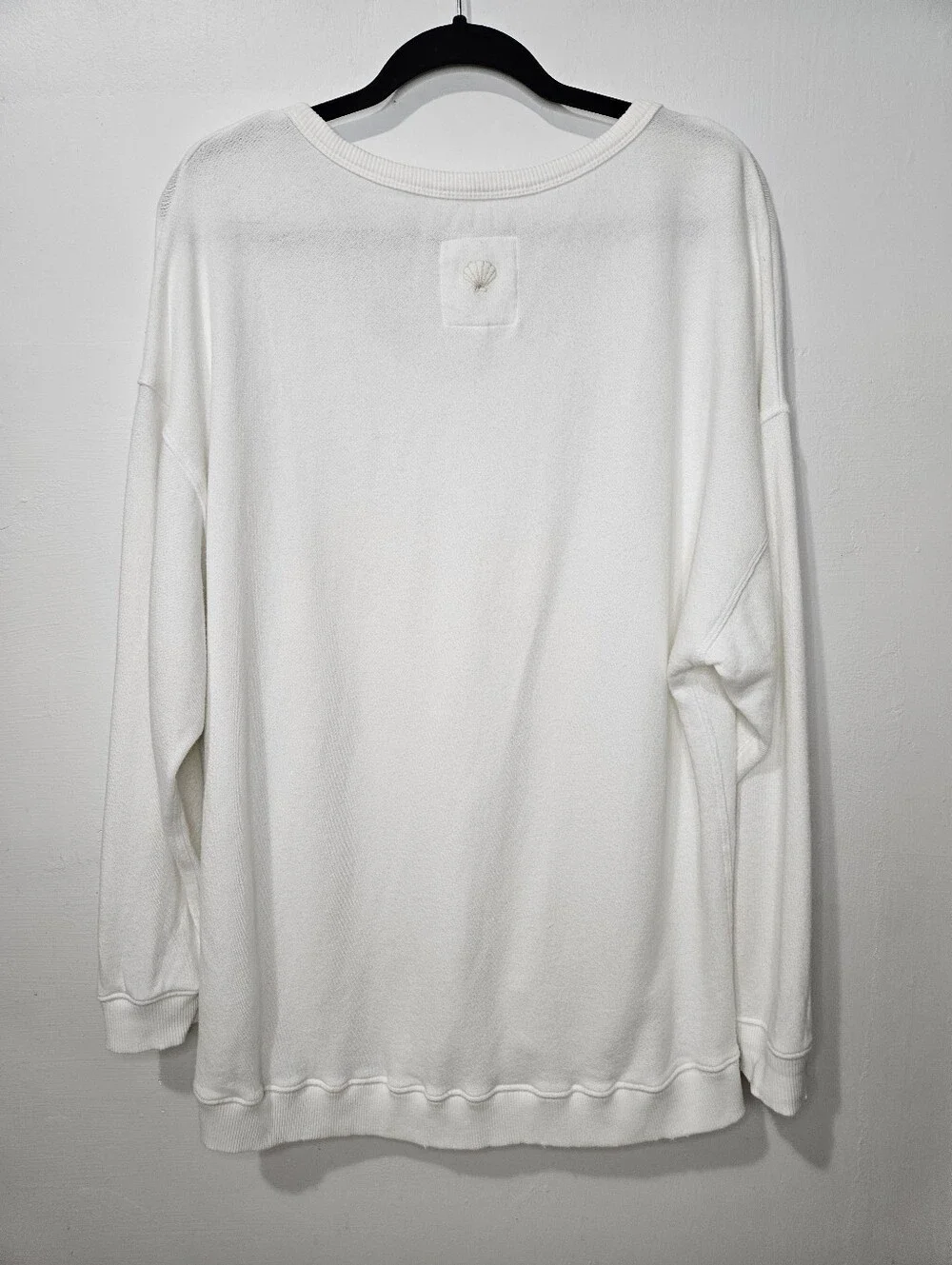 Aerie White White Oversized Scoop Neck Pullover Sweatshirt Sz S